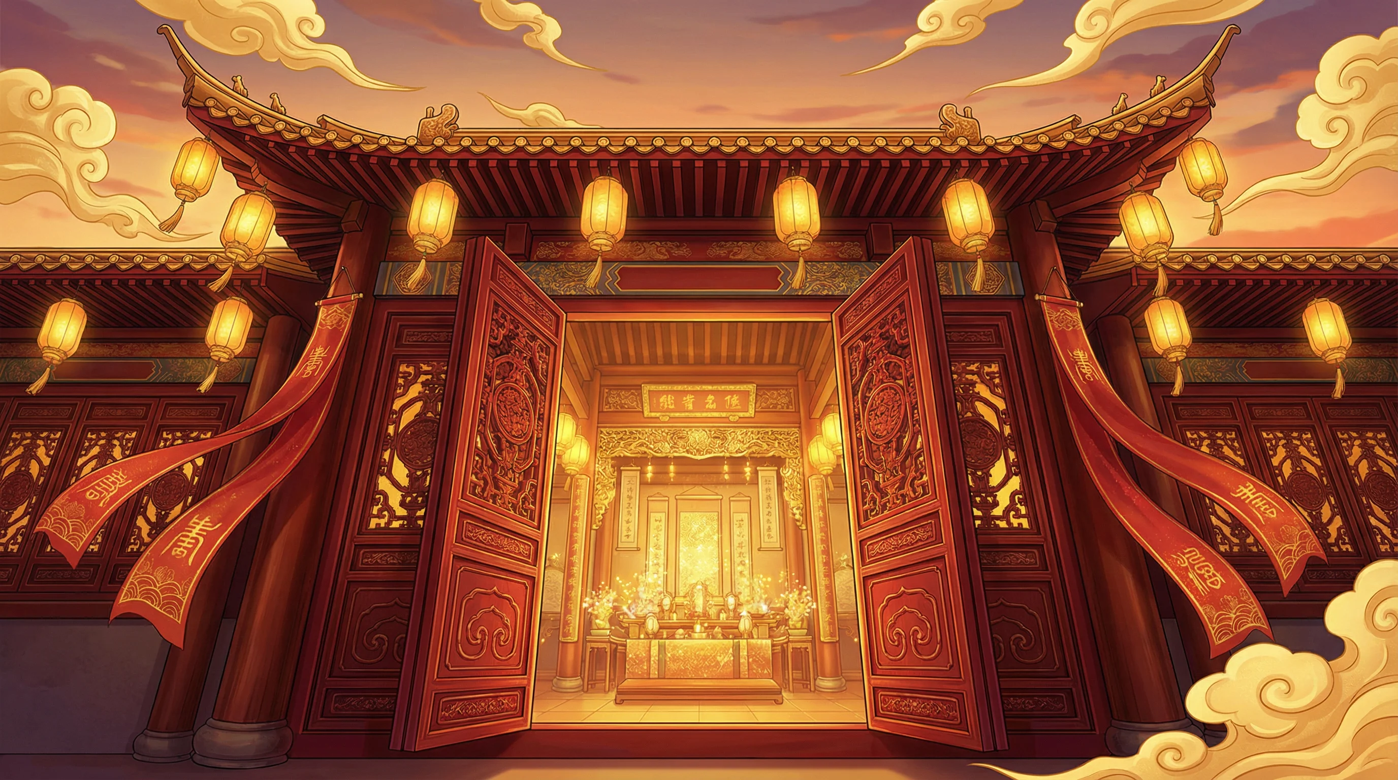 朱红大门东方福运祈愿堂主视觉 - 刮刮乐